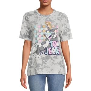 Tom and Jerry Women's Tie Dye Short Sleeves Graphic Tee